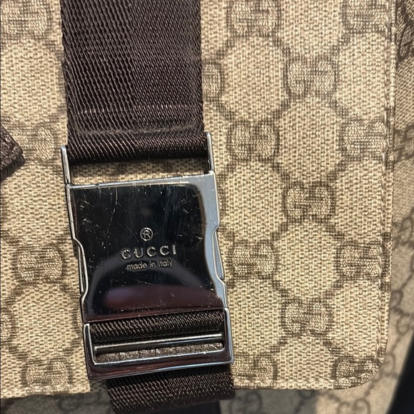Designer Gucci diaper messenger Crossbody Bag gg leather canvas Italy - Picture 5 of 16